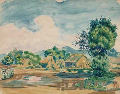 王济远 风景水彩稿 25.5×32.5cm